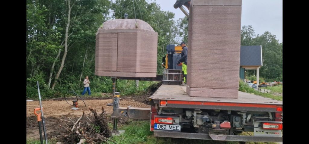 3D-prinditud elementide tõstmine ja paigaldus